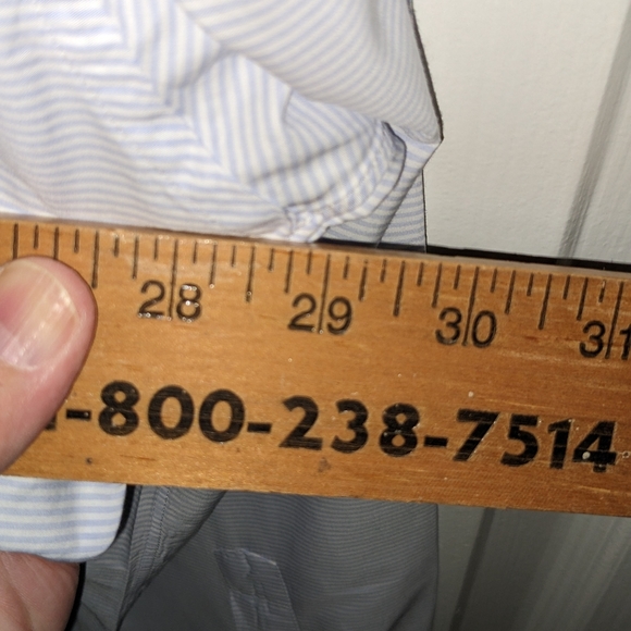 Calder Carmel cotton fine gray pinstripe hidden button down collar size XXL - Picture 10 of 10